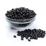 black beans grain on white background